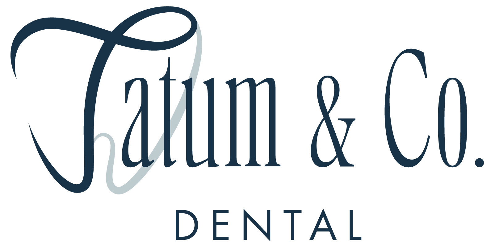 Tatum & Co. Dental Cursive T Tooth Header Logo