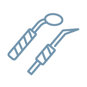 Dental tools for dental exams at Tatum & Co. Dental
