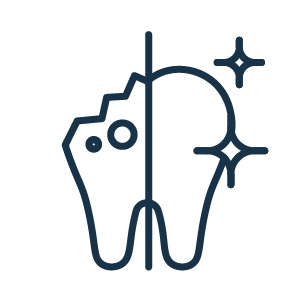 Icon showing emergency tooth care or broken tooth repair